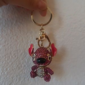 Stitch Hot Pink Rhinestone Key Chain